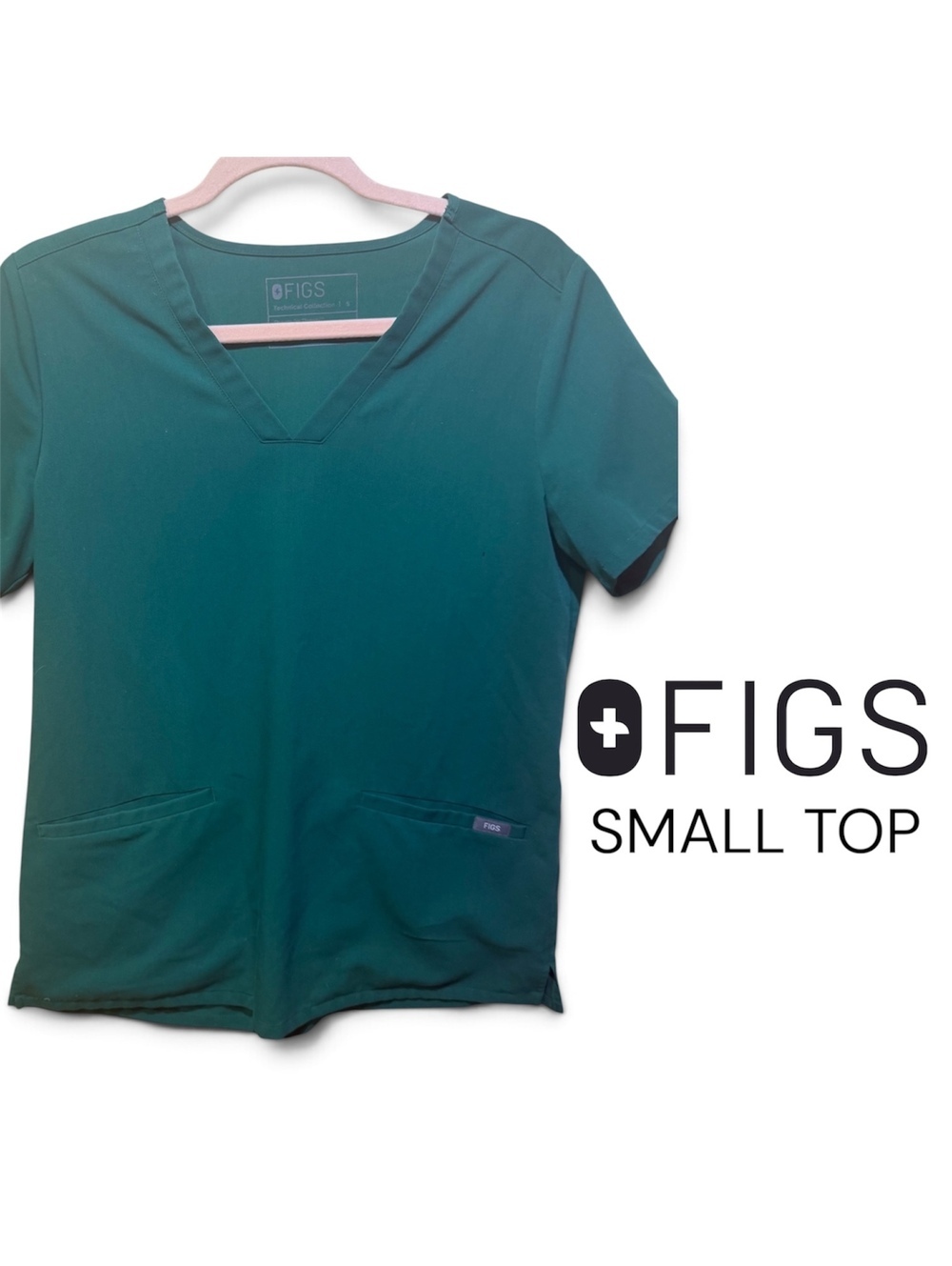 FIGS Technical Collection Medical Scrub Top Women Small S Green FW1100